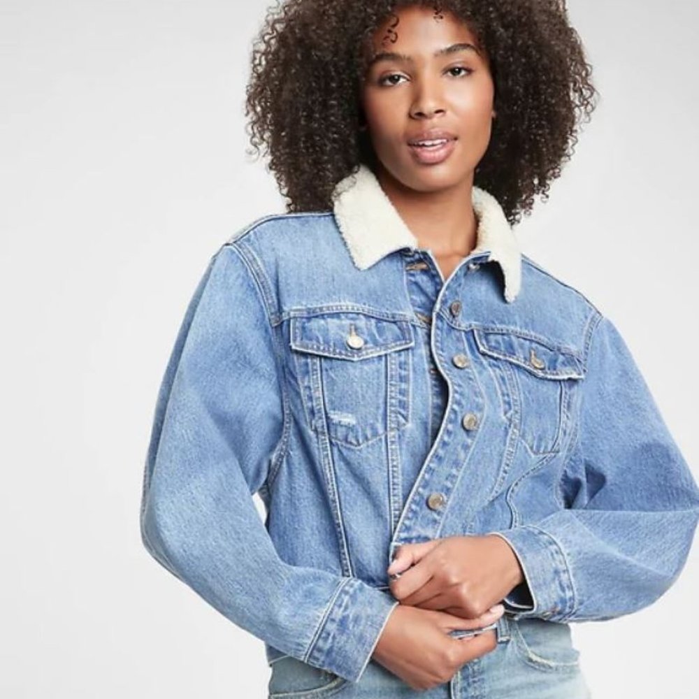 Gap Sherpa Collar Denim Jacket